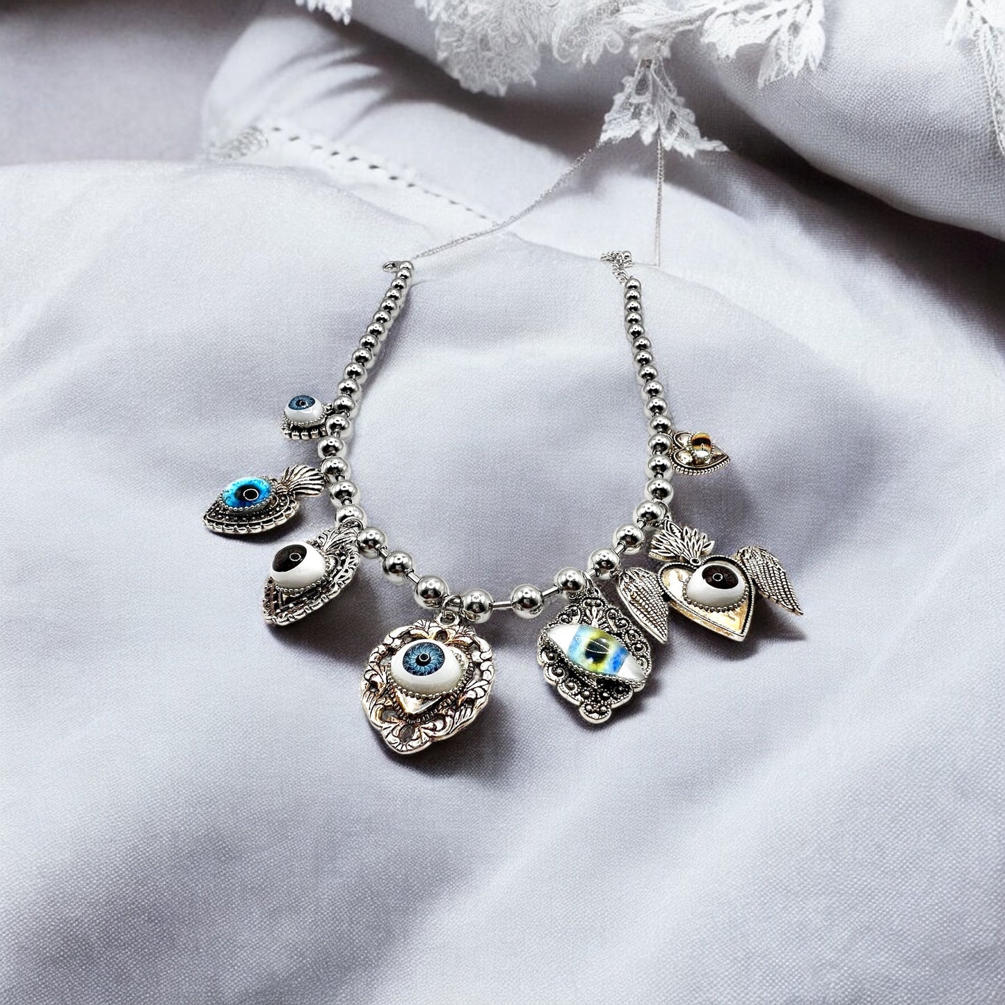 Collar Dijes Corazones